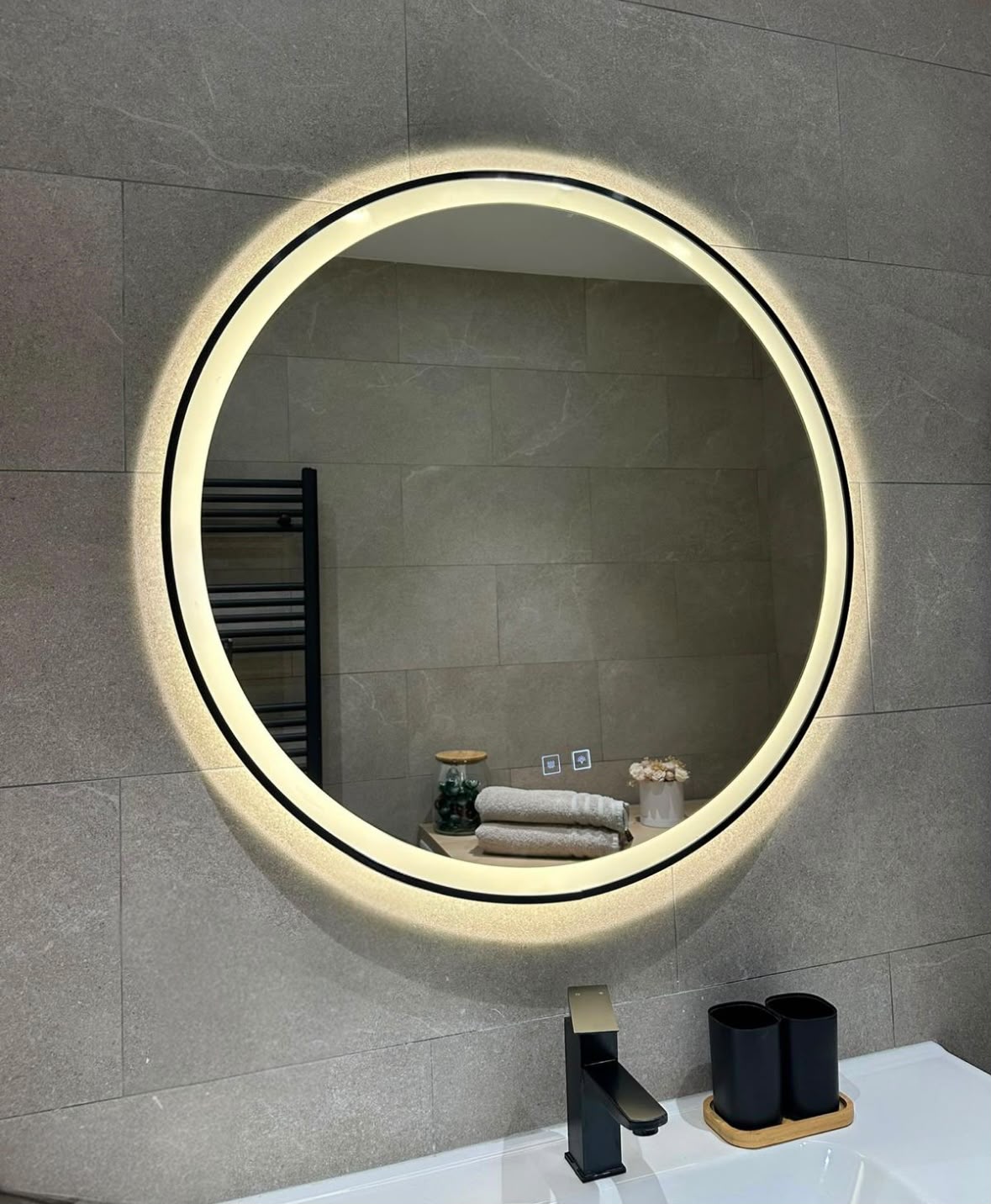 Miroir Lucerna — Ø 80 cm · LED anti-buée