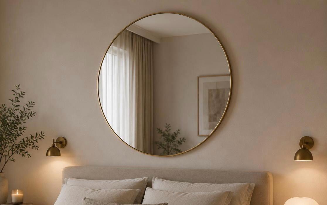 Miroir rond Luna Ø 100 cm · doré