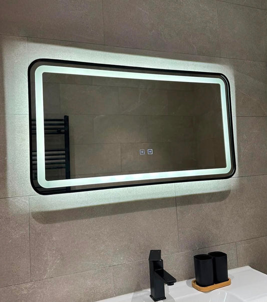 Miroir LED Alyra 90 × 50 cm avec éclairage réglable et anti-buée
