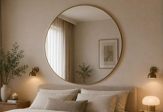Miroir rond Luna Ø 120 cm · doré