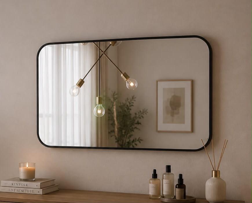 Miroir rectangulaire Serena 100 × 60 cm · noir