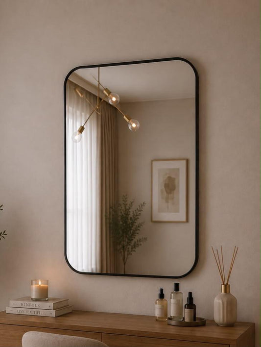 Miroir rectangulaire Serena 100 × 60 cm · noir