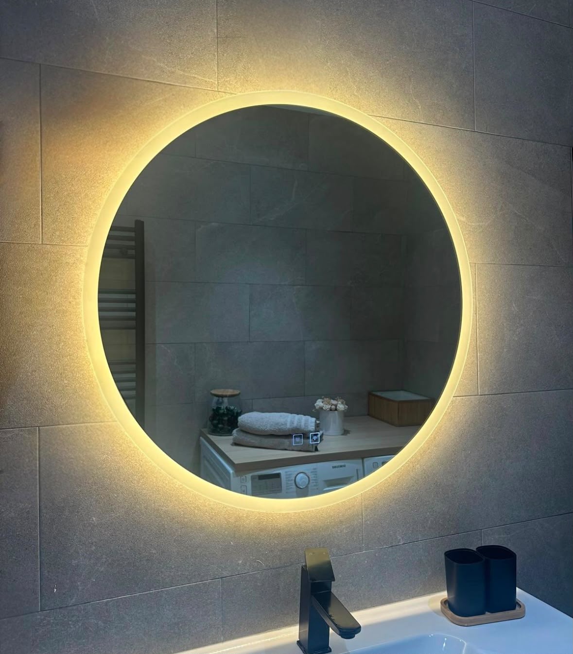 Miroir Solera — Ø 80 cm · LED anti-buée