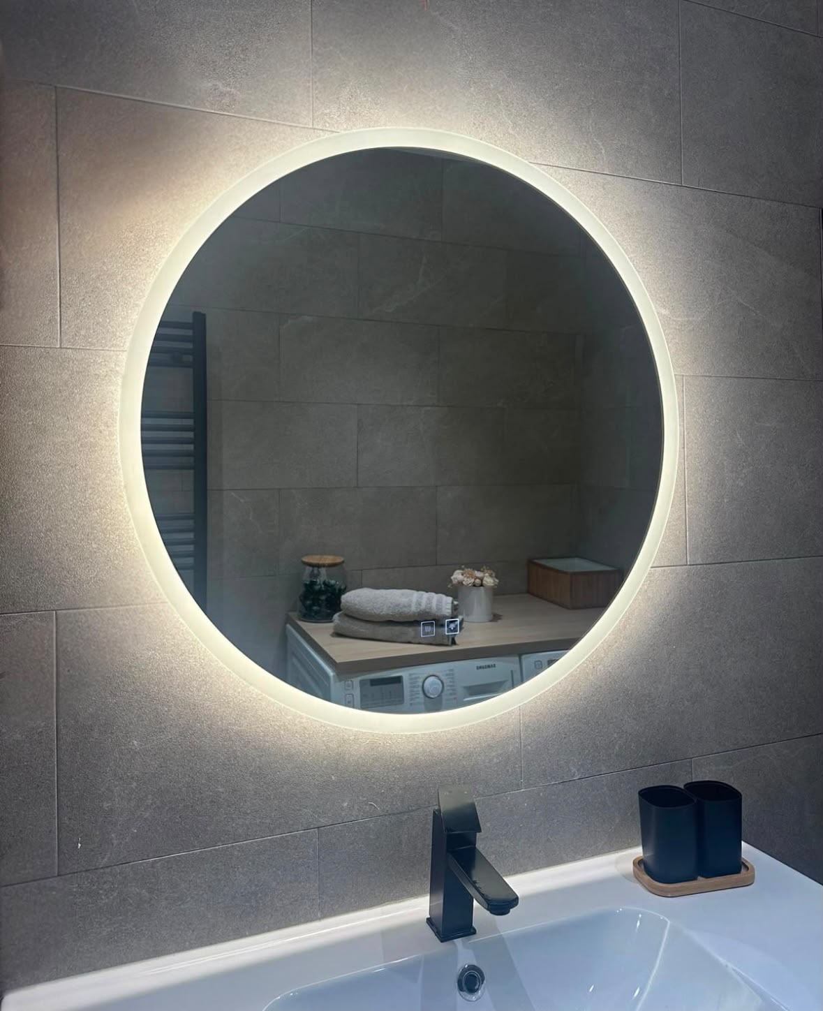 Miroir Solera — Ø 80 cm · LED anti-buée