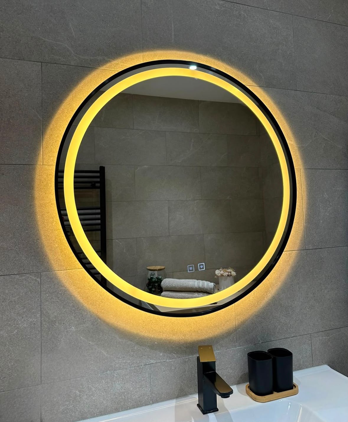 Miroir Vela — Ø 80 cm · LED anti-buée